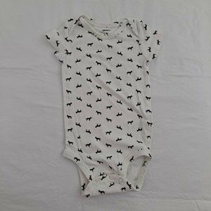 Infant T-shirt creeper snap shirt bodysuit  Dog Lover White Navy Red 6 Months